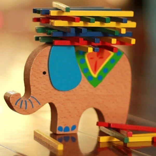 Ξύλινο παιχνίδι ισορροπίας Ελέφαντας