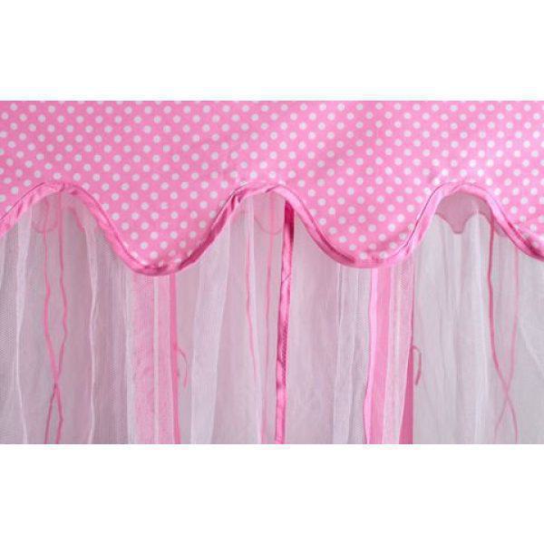 Εξάγωνη παιδική πριγκιπική σκηνή με κουρτίνες σε χρώμα ροζ