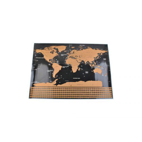 Παγκόσμιος Χάρτης Ξυστό Scratch map world σε μαύρο χρυσό χρώμα, 82x59 cm