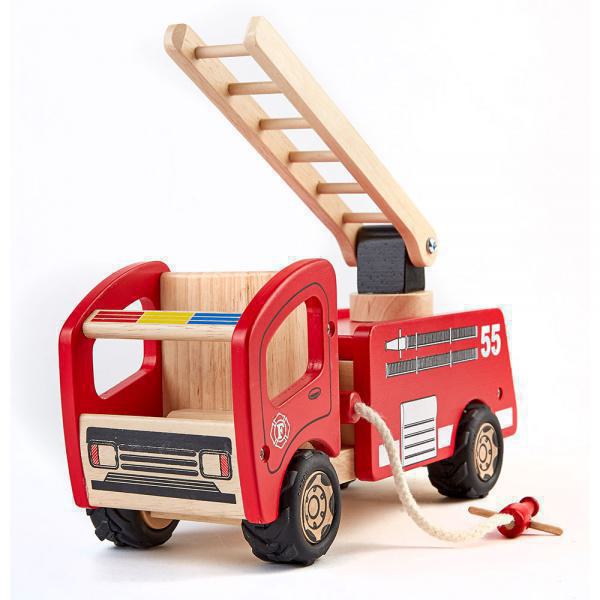 Pin Toys Ξύλινο 'Πυροσβεστικό όχημα', από μασίφ καουτσουκόδεντρο