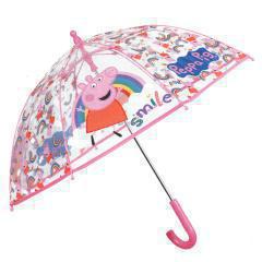 Παιδική ομπρέλα βροχής διάφανη αυτόματη, Peppa Pig