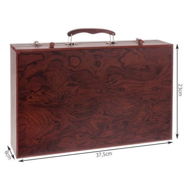 Σετ Ζωγραφικής 142τμχ σε ξύλινη βαλίτσα με μπλοκ ζωγραφικής