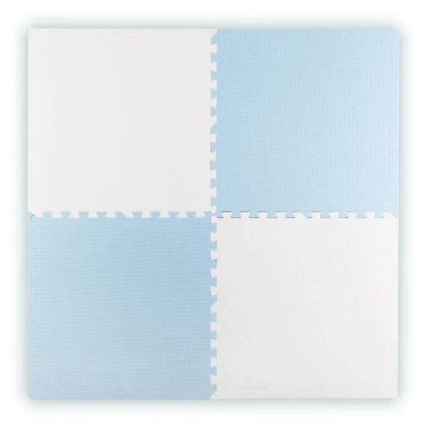 Ricokids Χαλί αφρού παζλ σε λευκό-γαλάζιο χρώμα 4 τεμάχια 60x60cm