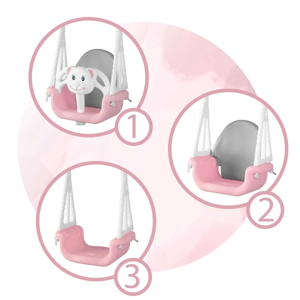 Ricokids Κούνια με Προστατευτικό Πλαστική Αρκουδάκι για 6+ Μηνών Ροζ