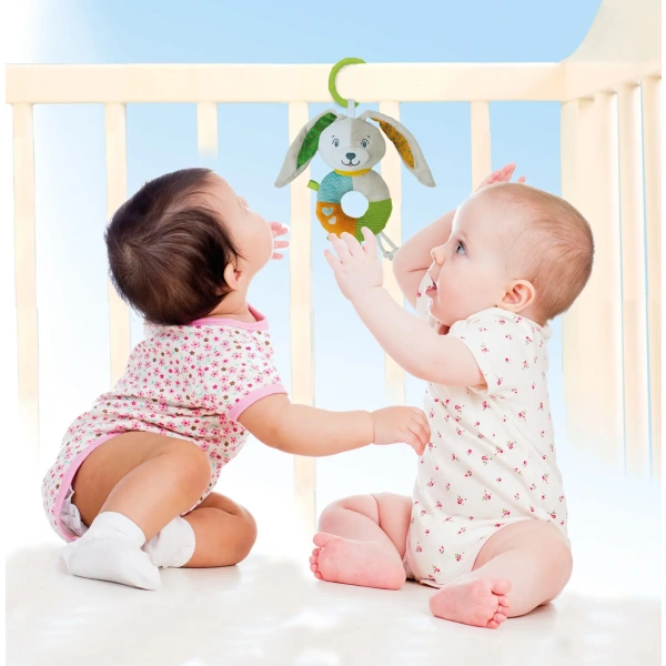 Baby Clementoni For You Βρεφικό Παιχνίδι Κουδουνίστρα Μαλακό Λαγουδάκι Για 0+ Μηνών